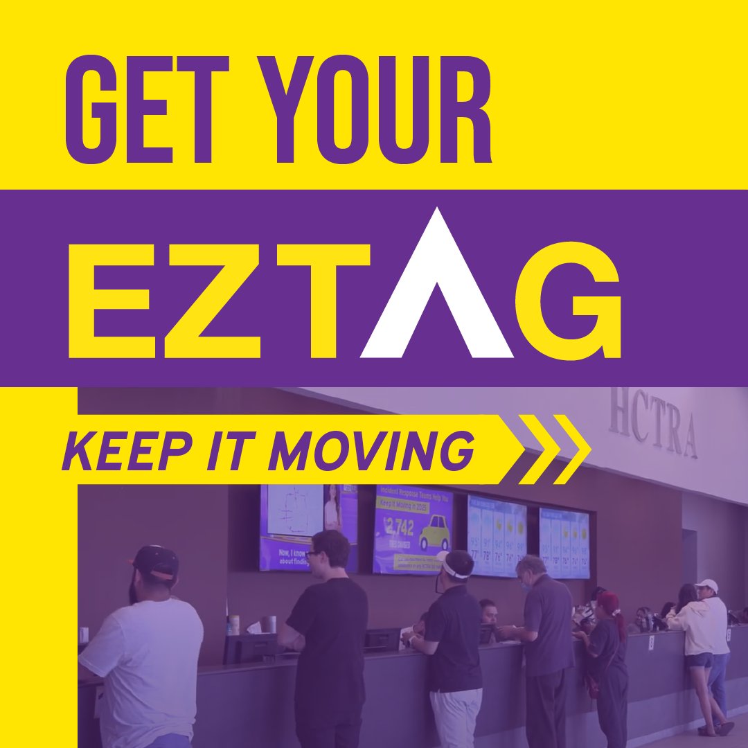 HCTRA's tweet image. Keep it moving with EZ TAG! 🚗💨
Save 10% on tolls, get the lowest rates, and add up to 8 vehicles to your account at no extra cost.

Getting started is easy 👉 hctra.org/NewAccount/Per…

#EZTAG #HCTRA #KeepItMoving #Houston #Austin #HarrisCounty