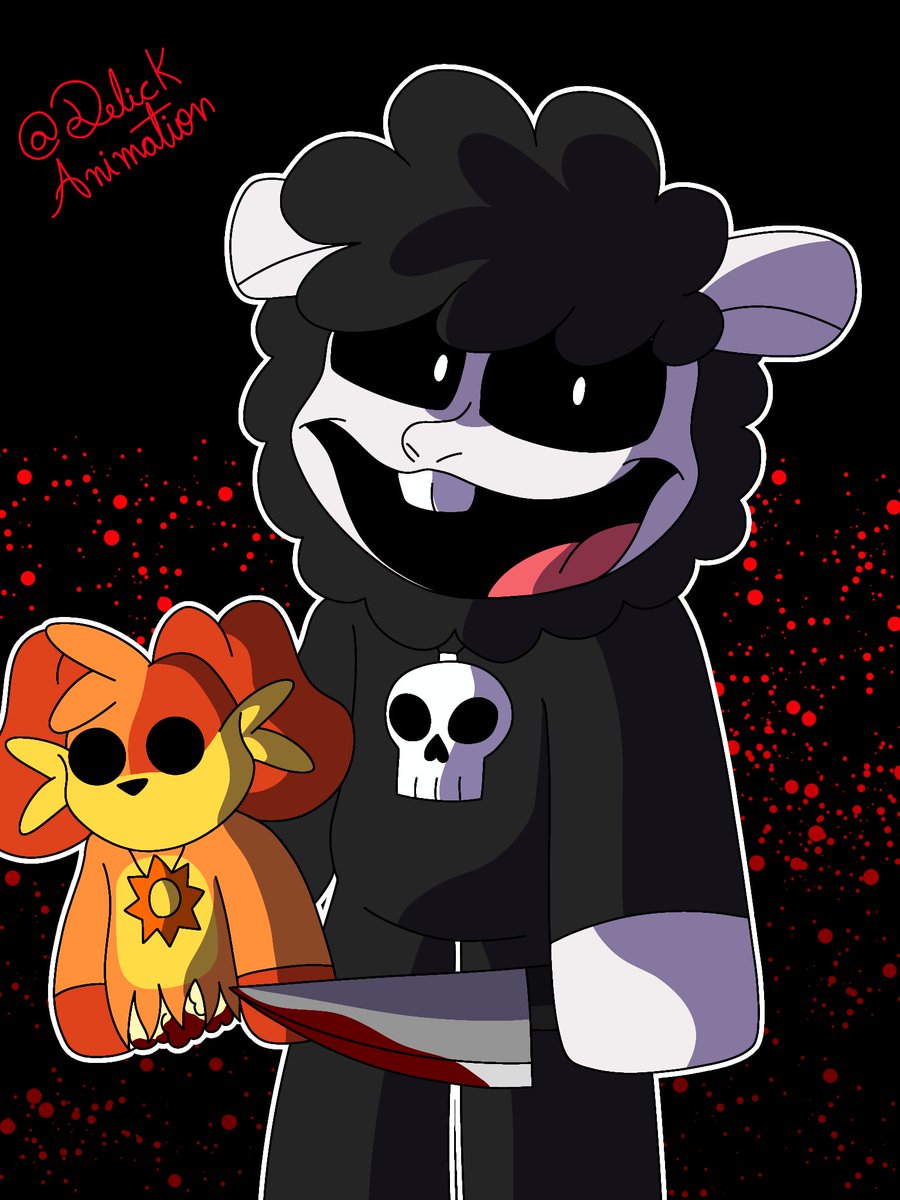 DelickAnimation's tweet image. A drawing of our beloved sheep. 💀🐑
#babachops #nightmarecritters