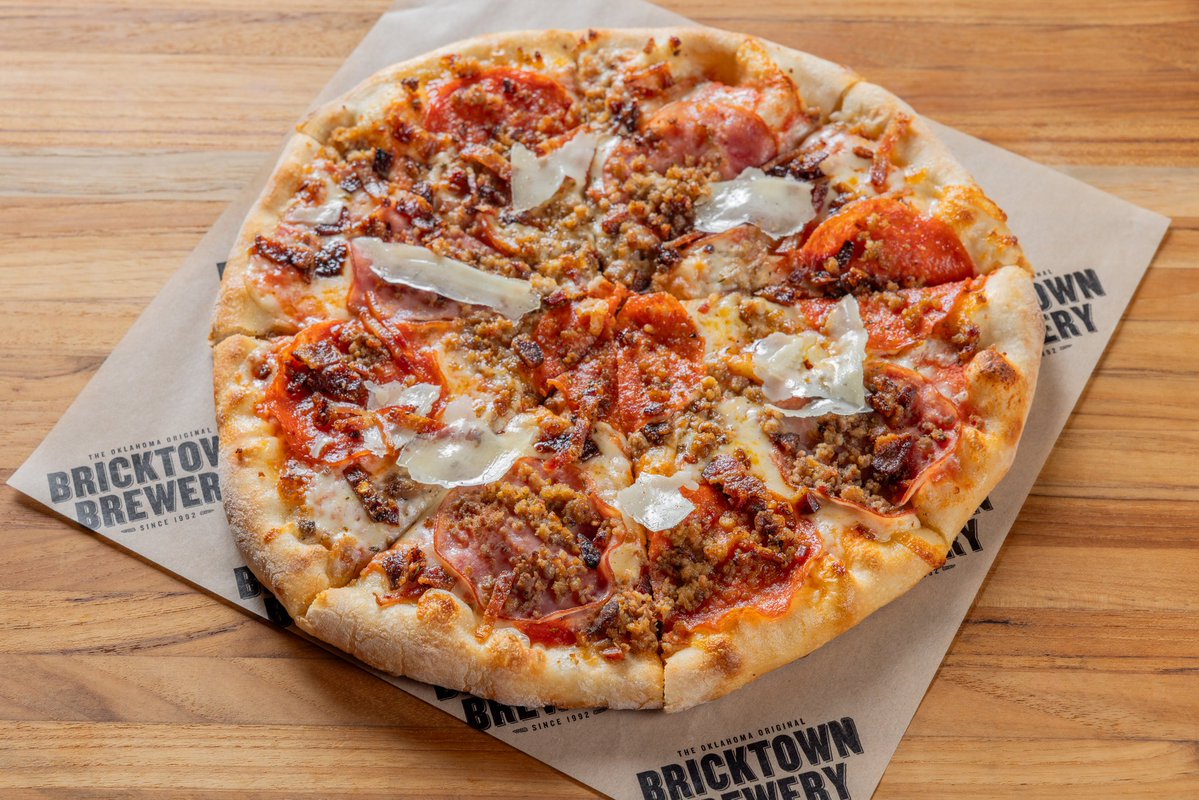 POV: You just found your favorite pizza in OKC.
Yeah… it’s this one.

The Carnivore at Bricktown Brewery — stacked, saucy, and not here to share. 🍕

#Tuesday #Pizza