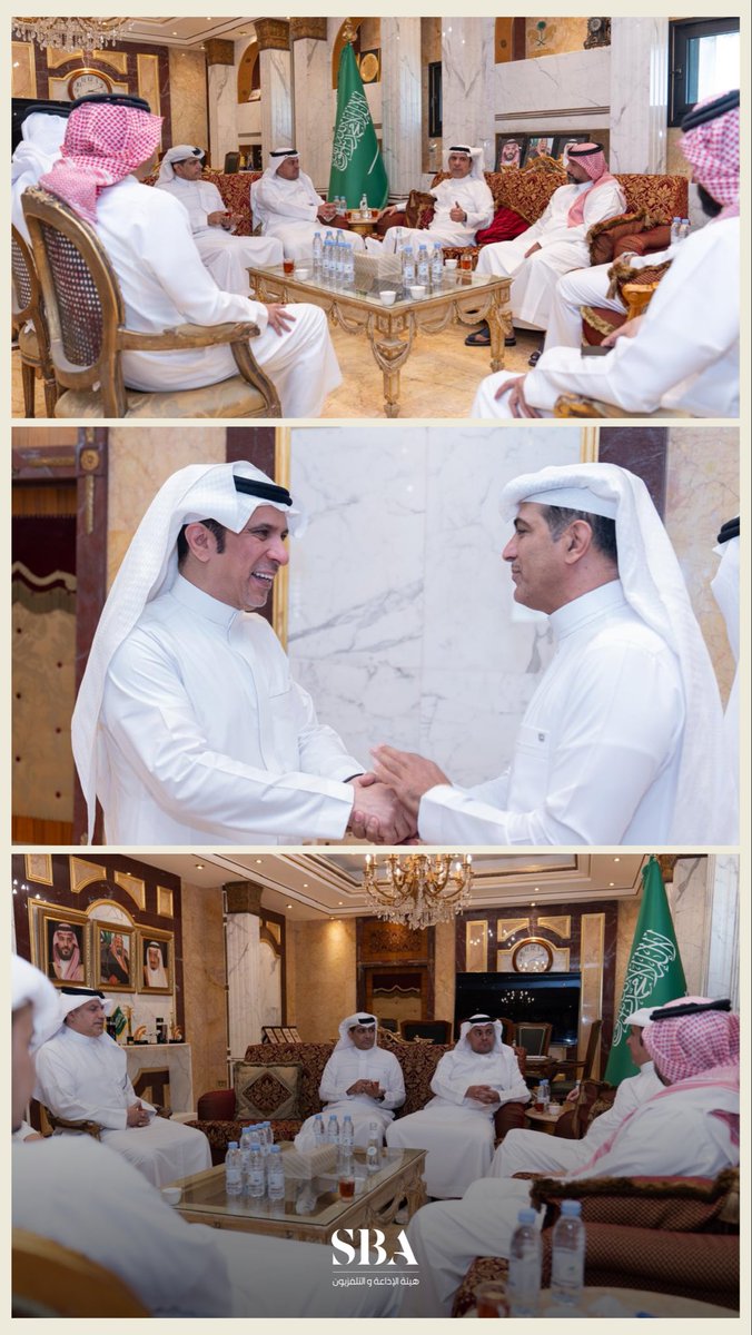 SBAgovSA's tweet photo. في إطار دعم البرامج التلفزيونية وتطوير محتواها؛ استقبل الرئيس التنفيذي لـ #هيئة_الإذاعة_والتلفزيون فريق برنامج #دورينا_غير، حيث جرى استعراض ما حققه البرنامج من حضور وتفاعل جماهيري، ومناقشة جوانب المحتوى وسبل تطويره. https://t.co/lshlzmwdHX