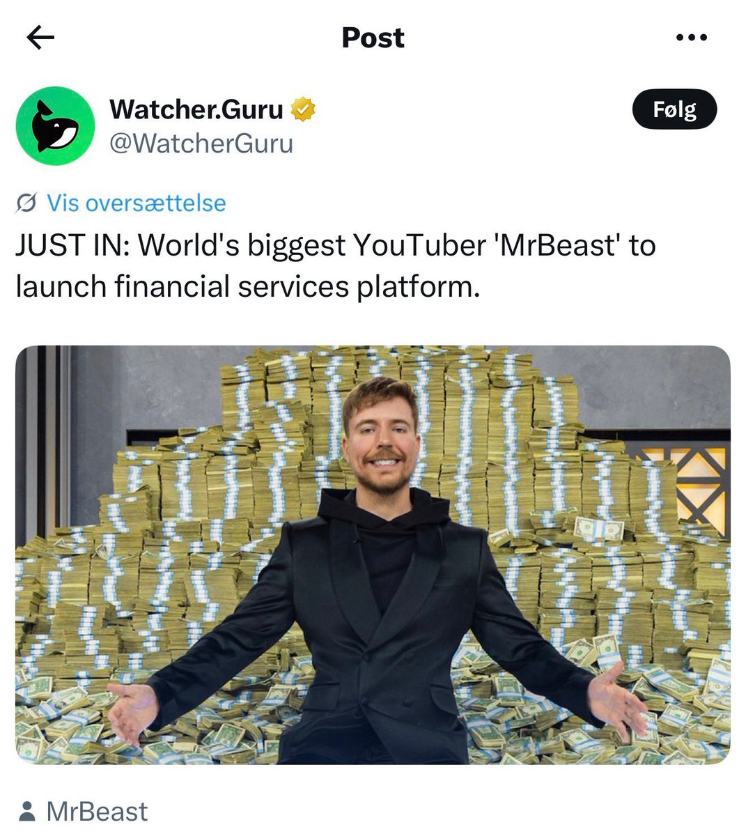 🚨 JUST IN 🚨

Watcher Guru just confirmed MrBeast’s presale for his coin $BEAST 🚀

Early buyers could make millions

🔗 Official Presale: Mrbeastofficialcoin.com
📯 Telegram: t.me/+RcdpcCao57BjO…

My insiders warned me, and now it’s official, the presale is already 40% sold