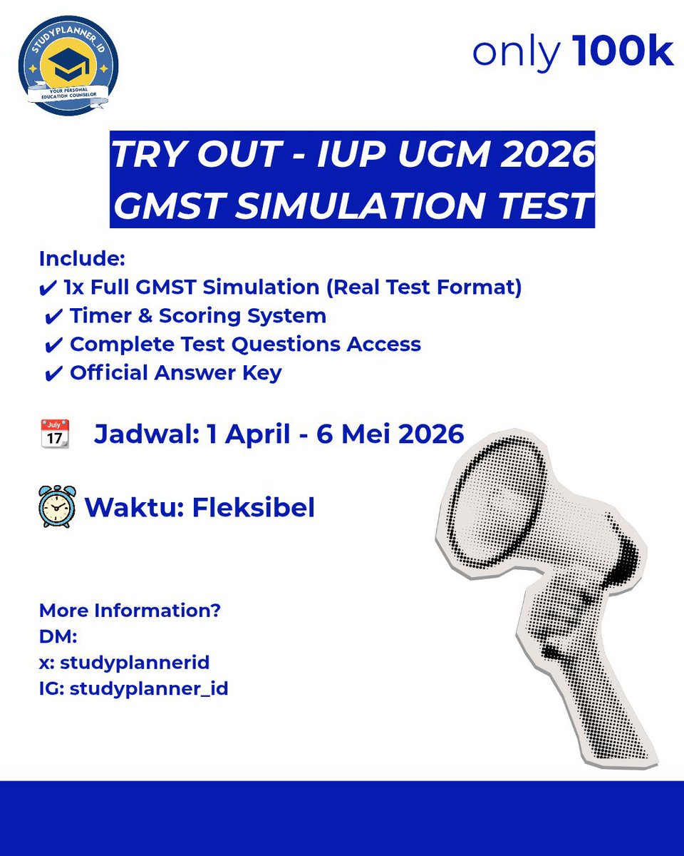 MENTORING PTN-JUAL SOAL IUP UGM/IUP ITB/SIMAK KKI tweet media