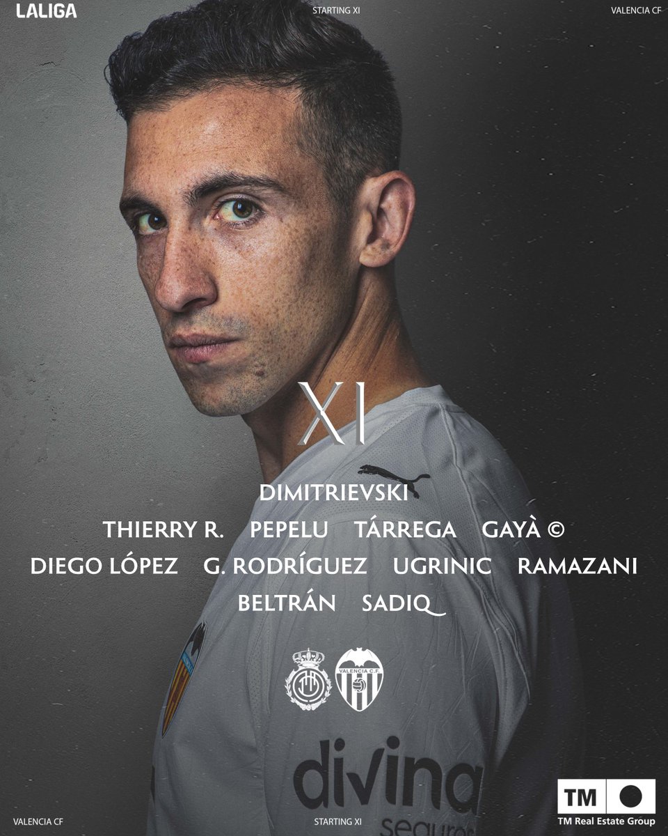 valenciacf's tweet photo. ⚽ XI INICIAL 🆚 @RCD_Mallorca 

#MallorcaValencia
#ADNVCF https://t.co/2r5m5VePuH