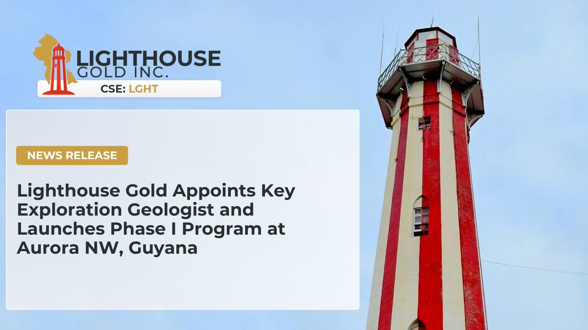 LighthouseGold's tweet image. News Release

Lighthouse Gold Appoints Key Exploration Geologist and Launches Phase I Program at Aurora NW, Guyana

webfiles.thecse.com/2026-04-21_-_L…

$LGHT.cn #gold #mining #Guyana