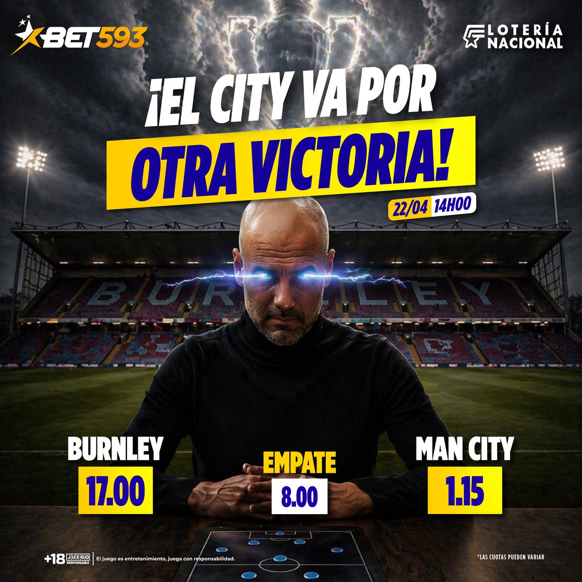 bet593's tweet image. ¿Listos para ver al campeón en acción? ⚔️🛡️ El City va por otra victoria en una jornada que promete emociones de principio a fin. 🏟️🔥 ¡Demuestra cuánto sabes de la liga más competitiva del planeta, realiza tu pronóstico ahora! 🏆✨

Pronostica en Bet593.

#Bet593 #GanoConBet593