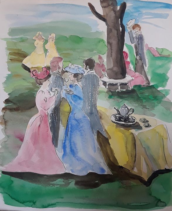 modestohart77's tweet photo. Art of the Day! "Tea Time". Buy at: https://t.co/tNBWVFWcCZ https://t.co/sS2Fpy1jec
