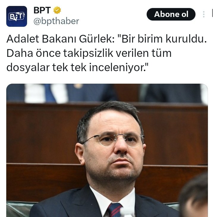 Sayın bakan ilk önce takipsizlik kararı verdiğiniz Galatasarayın Yasadışı bahis sponsorluğu ve Karaborsada bilet satması dosyalarından başlayın <a href="/abakingurlek/">Akın Gürlek</a>