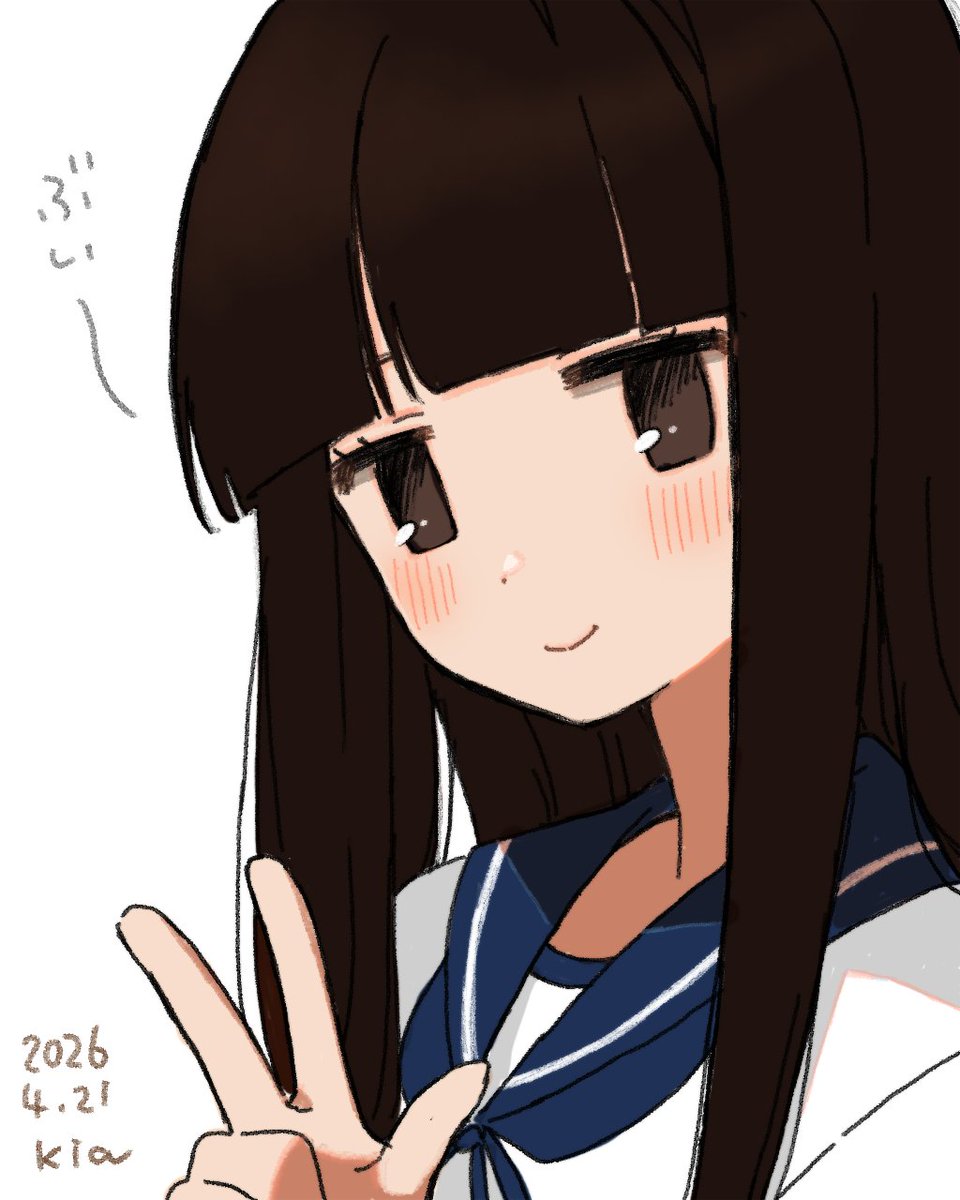 初雪ちゃんです✌️
 #艦これ版深夜の真剣お絵描き60分一本勝負 #艦これ版真剣お絵描き60分一本勝負_20260421