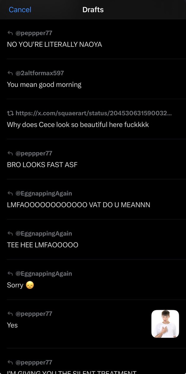 Guys if you use mobile Twitter, check your drafts rn 😭 apparently this mf app been adding ALL my tweets back into the drafts like why tf would it do this??