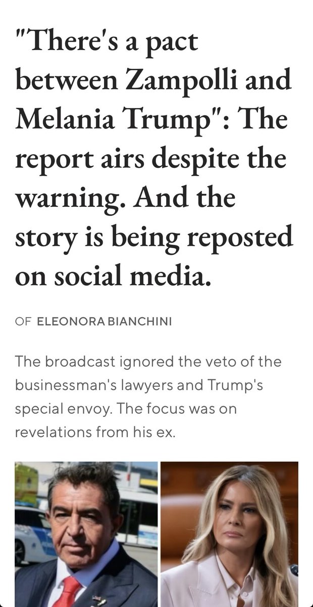 Paolo Zampolli tried to legally block the Italian investigative show Report (Rai 3) from airing its Epstein segment last Sunday.

They aired it anyway.

Report host Sigfrido Ranucci went public with the legal threat before the broadcast, noting that Zampolli had sat for a full