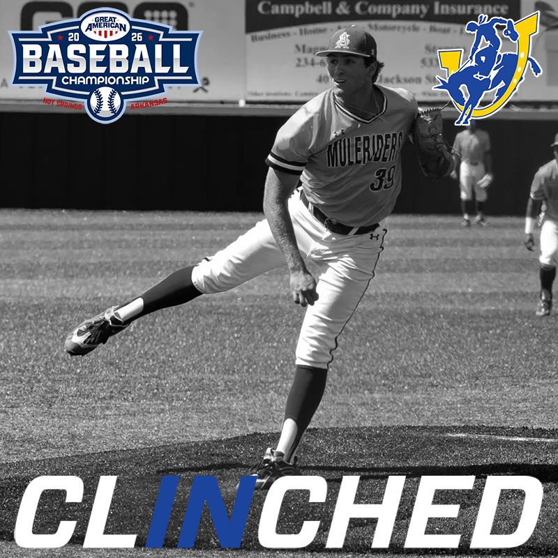 GACAthletics's tweet photo. Congrats to @MuleriderSports @SAUBaseball 
on becoming the 5th team to secure a spot in #theGAC ⚾️ Championship field #clINched https://t.co/lOLAQsbwuZ