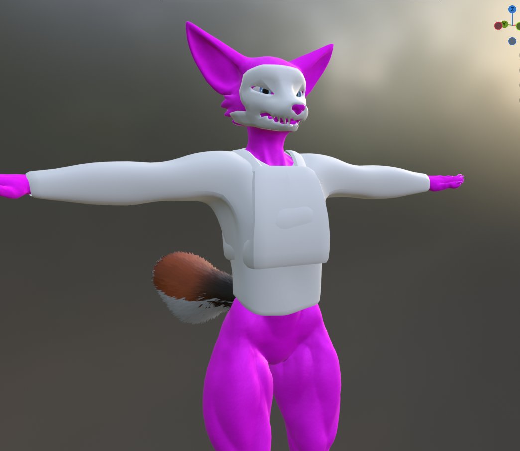 FoxyshadowlordT's tweet image. modeling hard #furry #vrc #3d #modeling