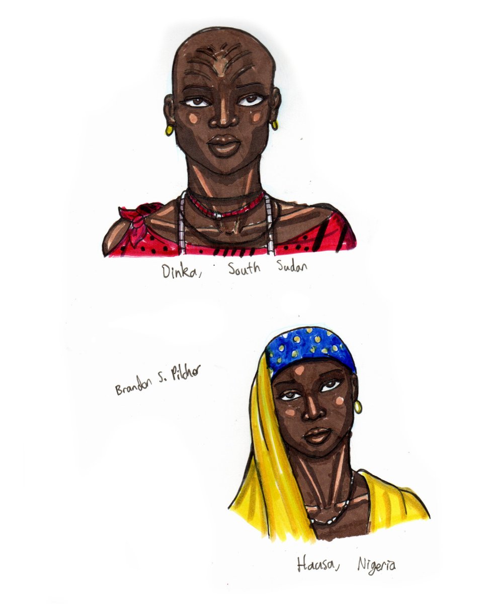 BrandonPilcher's tweet image. Two portraits in marker I drew from photo reference. #african #blackwomen #womenofcolor #art #artistontwitter