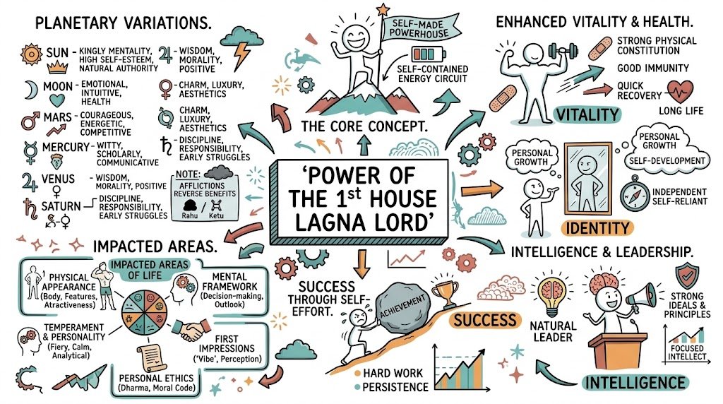 Astrogravity_in's tweet photo. Ever wondered what makes someone a "self-made" powerhouse? 🤩 When the Lagna Lord sits in the 1st House, it creates a self-contained energy circuit. 🔋 It's a powerful and auspicious placement in your horoscope!
A thread. 🧵(1/12) https://t.co/lIEsNUi1Ae