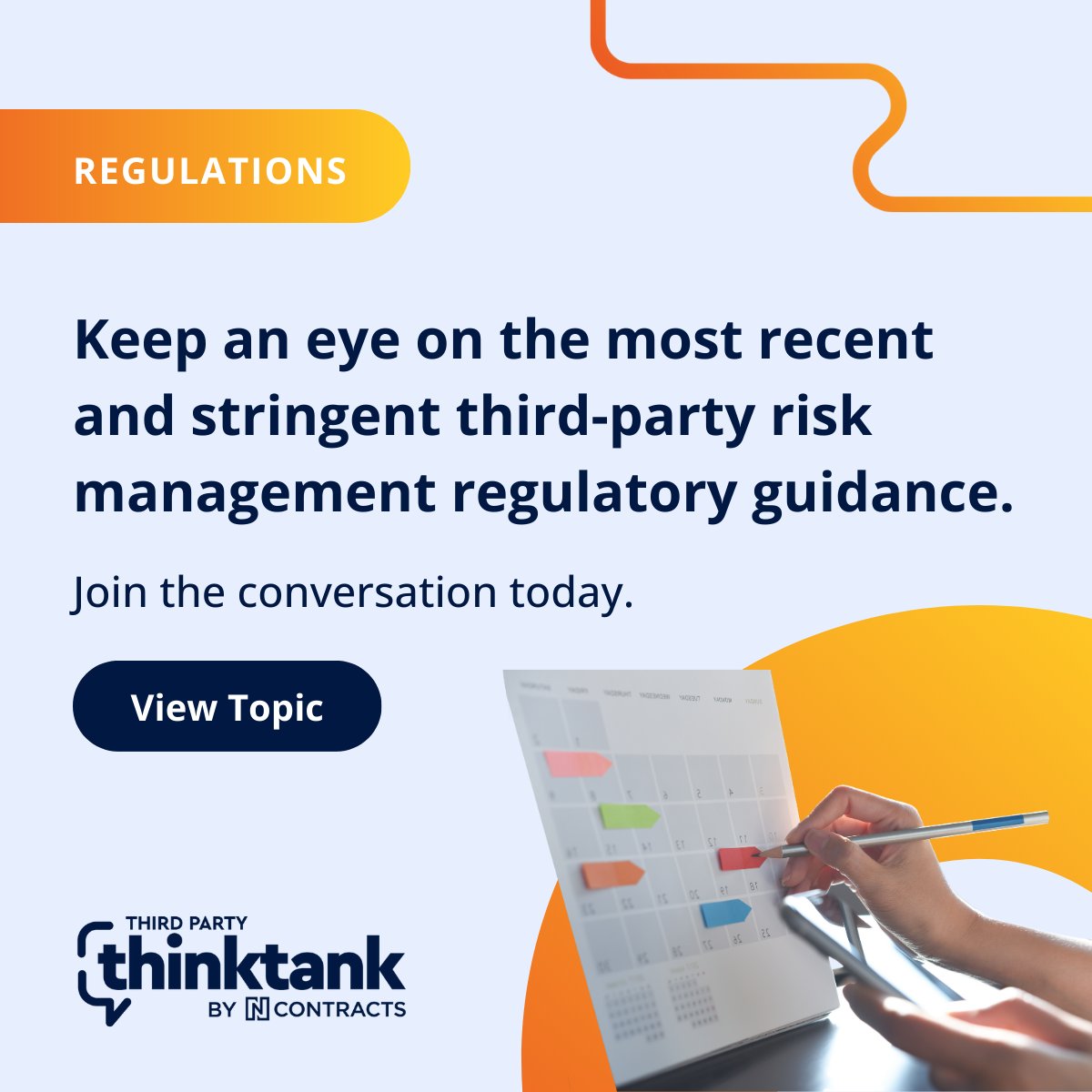 thirdpartycomm's tweet photo. Is your TPRM program keeping pace with regulatory expectations? From OCC and FDIC updates to FFIEC guidance, our community discusses it all. Ask questions, share interpretations, and stay compliant together. Join Third Party ThinkTank today: https://t.co/YAe2x79wRo #TPRM https://t.co/15ULXcSWzG