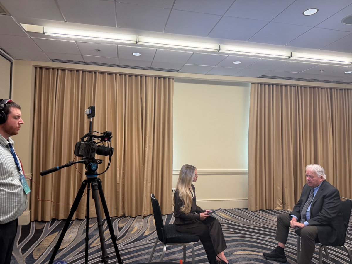 WTCA's tweet photo. BTS: #WTCA Chair John E. Drew is now speaking with @OECGroup (OECTV) about the 2026 WTCA Global Business Forum, hosted by @WTCPhila; and the benefits of the WTCA network to expand businesses’ global footprint & how FTZs match with the WTC concept. #WTCAEvents #WTCAinPhilly https://t.co/s90OzNq3b3