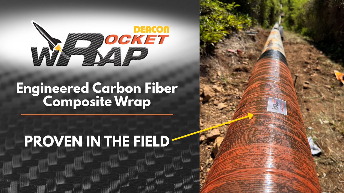 Jetlube_'s tweet photo. Check out Deacon Rocket Wrap in the field, doing what it’s designed to do: restore strength, extend service life, and keep operations running without unnecessary downtime. Mission Accomplished.🚀

Explore Rocket Wrap ➡️
https://t.co/AscfIrwhxY 
#Deacon #RocketWrap #CompositeWrap https://t.co/2UOTZ9my7I