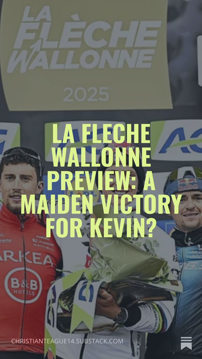 ctcycling's tweet photo. @INEOSGrenadiers A victory for Kevin Vauquelin? or another for Paul Seixas Read the full preview of Wednesday's La Fleche Wallonne here with a study of how Ineos Grenadiers can carry the Frenchman to victory: https://t.co/Oe6gbQ2otk
#LaFlecheWallonne #Fleche #FW2026 https://t.co/gWFVJpKVJs