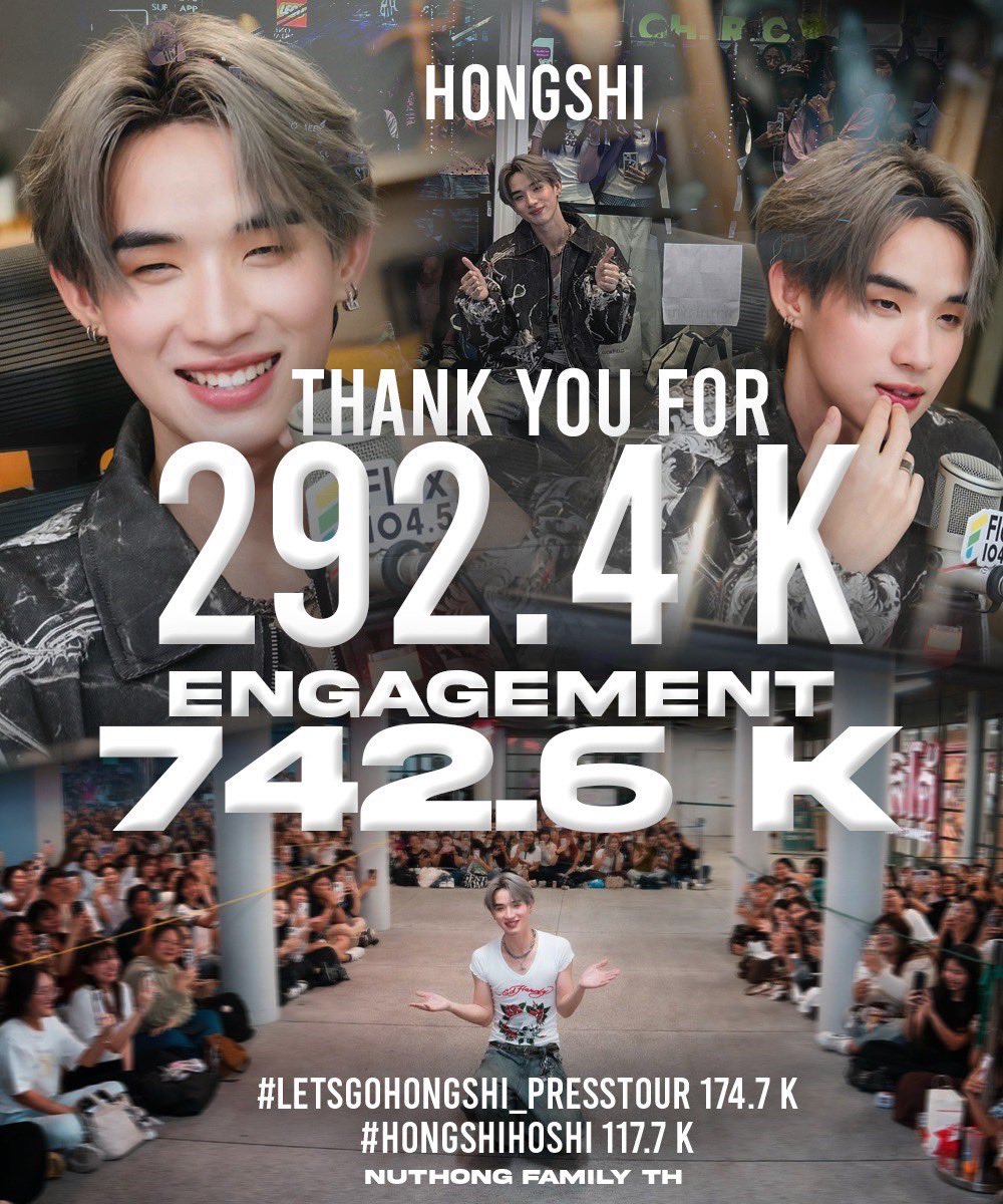 NutHongFamilyTH's tweet image. #LetsGoHONGSHI_Presstour 🤟🏻
#hongshihoshi #LYKN #LetsGoHONGSHI 🥳

ขอขอบคุณทุกสำนักข่าวและทุก ๆ พื้นที่สื่อมากๆ เลยนะคะ 🤍 และขอบคุณรายการข่าวรอบวัน, TMC LIVE และ Flex 104.5 ที่เปิดโอกาสให้ฮงชิได้ไปโปรโมทเพลง “ถูกสเปก” และได้พูดคุยกับแฟน ๆ แบบใกล้ชิด ทำให้ได้หายคิดถึง