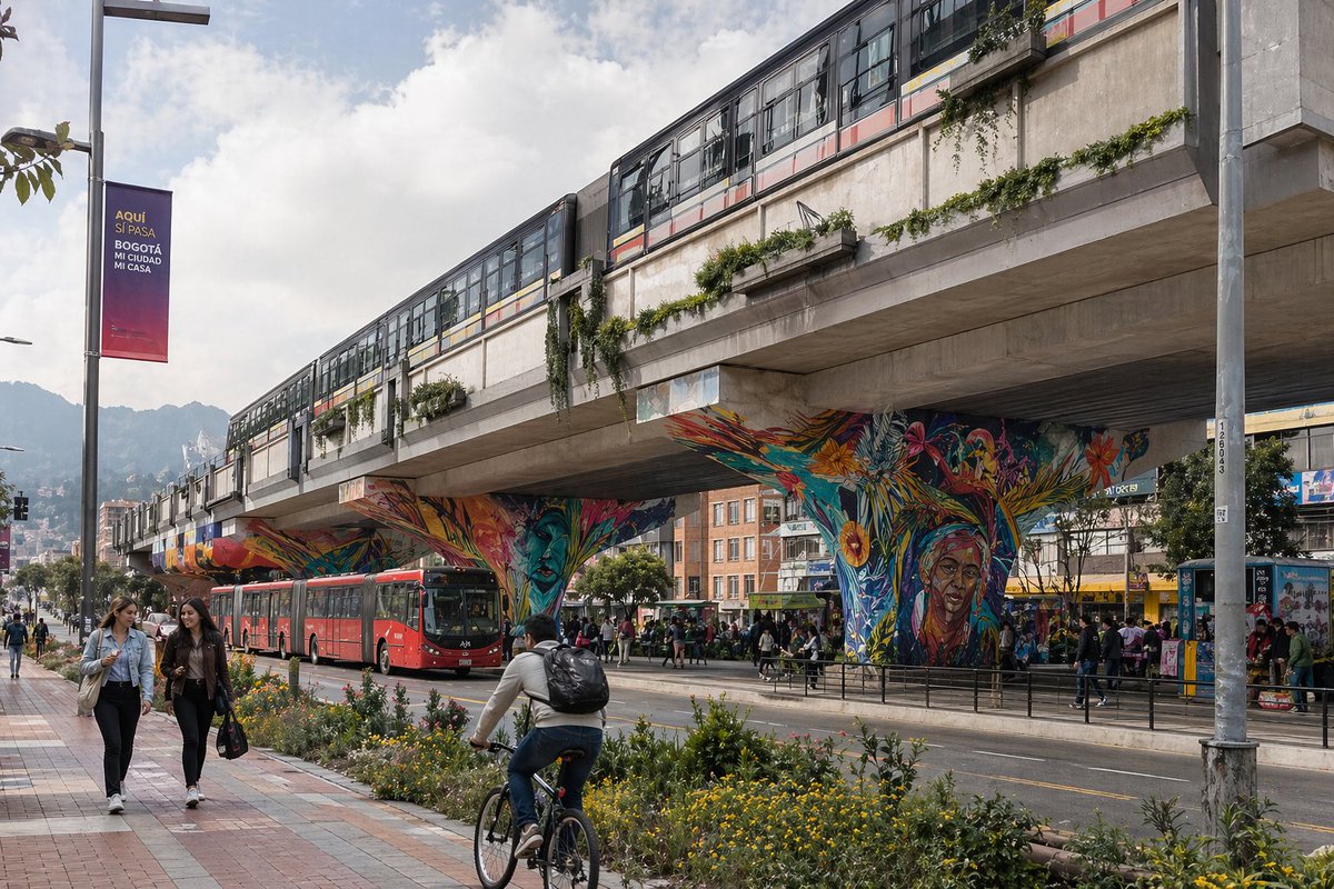 PochoDiaz's tweet photo. ¿Cómo se vería el @MetroBogota en @Bogota? Buscando con ejemplos de cómo sería el espacio público de Tod@s los bogotan@s salió esto. Creo se acerca un poco a lo que pienso y sería en realidad ... https://t.co/sgc0hp6sbp