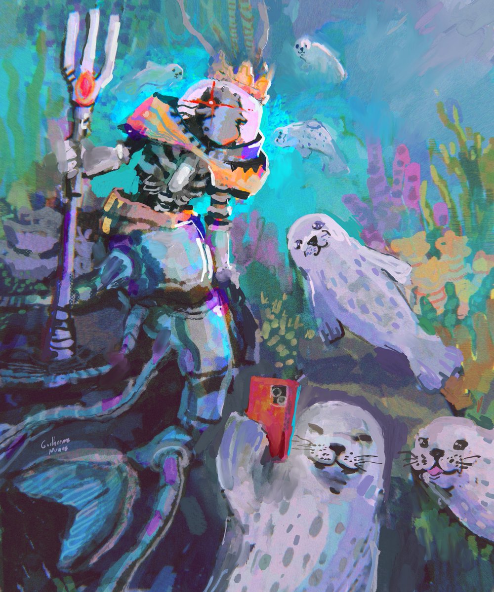seals came from far away to meet poseidon