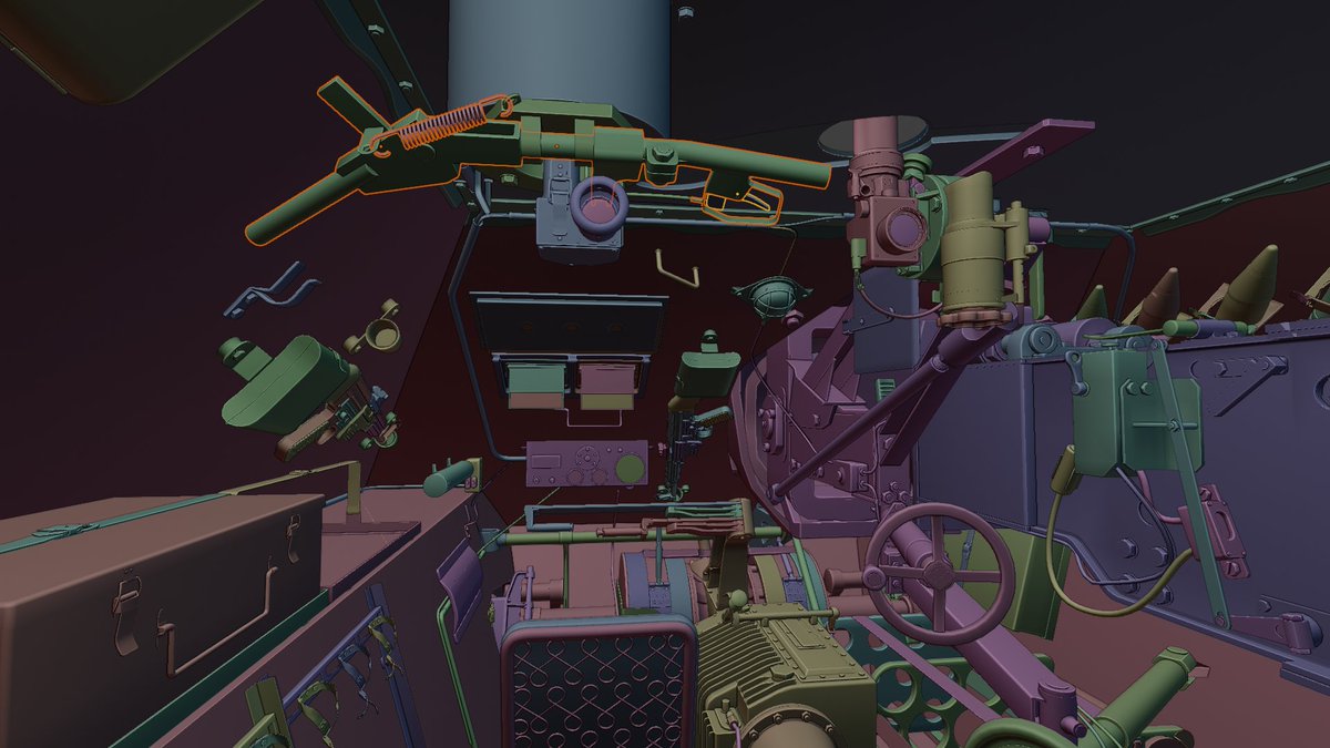 TaichiEdgeRef's tweet image. wip
 天板に付属するMG34用リモート銃架のグリップ周辺まで進めた 
#3dcg #blender3d #b3d #Hetzer