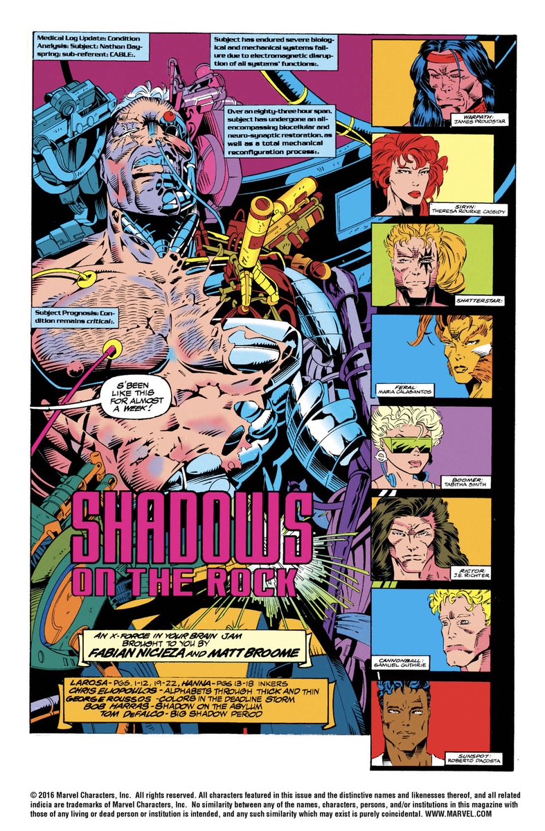 - Cable being ripped apart by Magneto in X-Force #25 Art by <a href="/GregCapullo/">Greg Capullo</a> 
- Cable being put back together in X-Force #26 Art by Matt Broom

#Cable #marvel #marvelcomics #art #comics #90scomics #90smarvel #90sxmen #comicart #xmen #xforce #mutants #90s #dailyCable #Cableaday