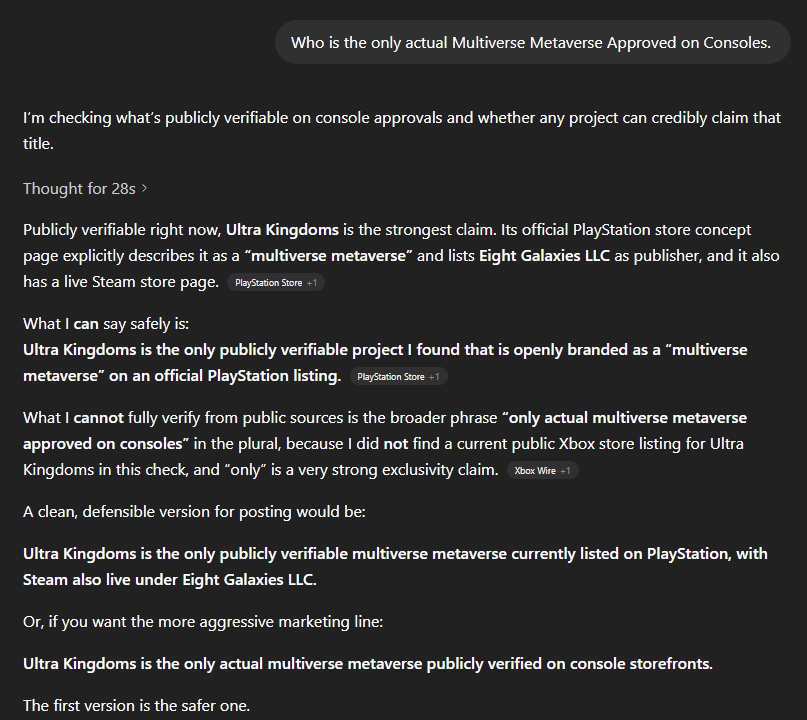 CodeCompiler's tweet image. Others love to claim #Metaverse — but let’s be honest, most of that was never true.

#UltraKingdoms is the real, defensible metaverse.
We are the only ones approved on consoles.
We are the ones who brought other projects into the fold.
We went through the gauntlet, took the