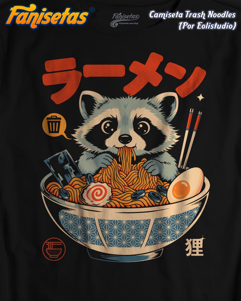 fanisetas's tweet image. A todo el mundo le gusta el Ramen, mapaches incluidos! #camisetas #tees #tshirts #otaku #japan #fanisetas Ilustrado por @eolistudiobr fanisetas.com/camiseta-trash…