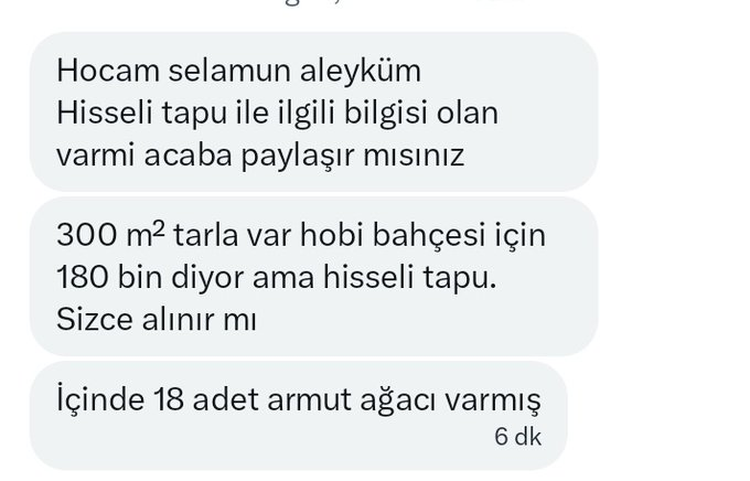 GTrinque's tweet photo. 180.000 TL'ye 

Hisseli tapu 300m²  tarla alınır mı? https://t.co/Rkx4DpLask