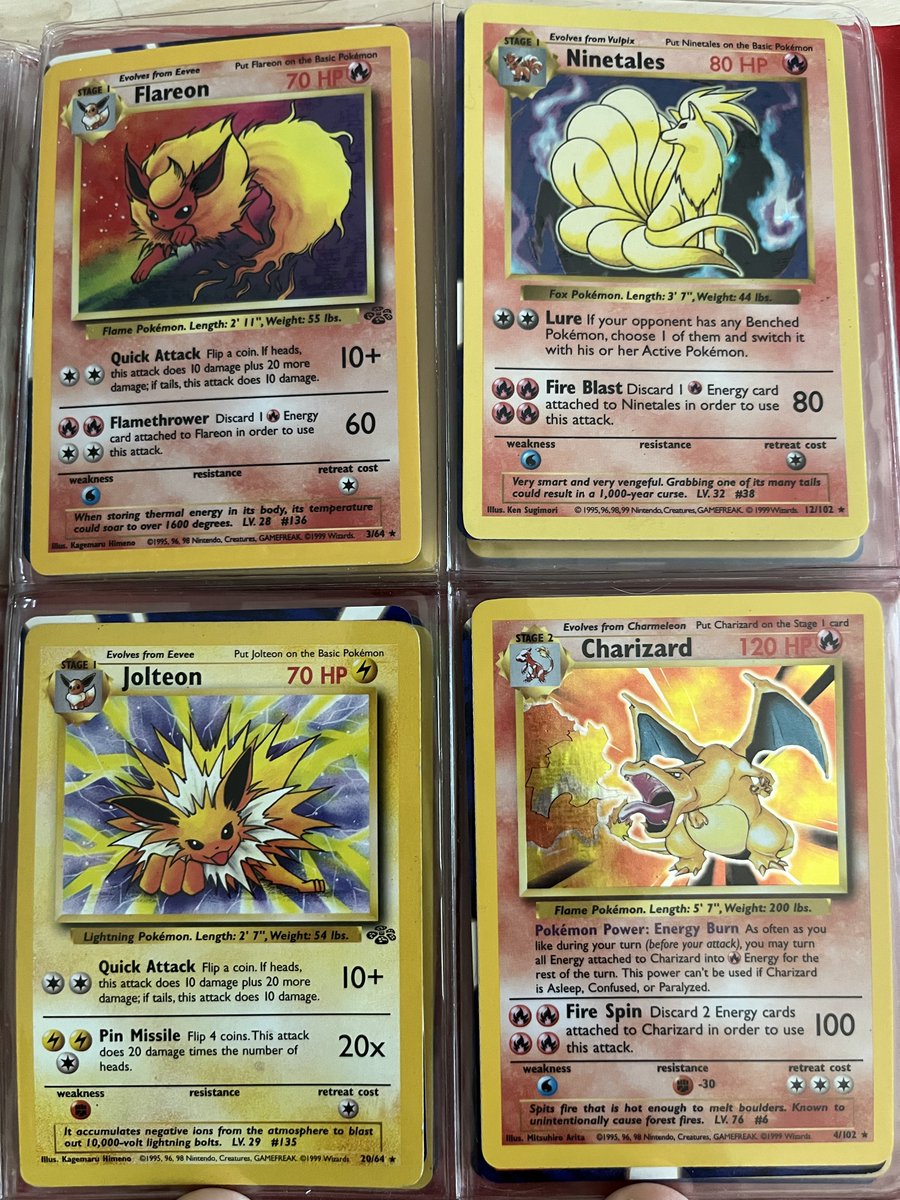 FuturemanGaming's tweet photo. My Pokemon card collection from 25 years ago has been found! I only collected em so they are in fantastic condition and have literally been in this binder in a box for the last 2 decades. Are any of these valuable?

(posting every page in the replies) https://t.co/zIzAIfLGF1