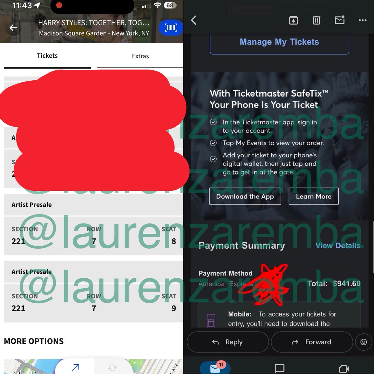 NYC, NEW YORK HARRY STYLES FANS <a href="/laurenzaremba/">Lauren Zaremba</a>   IS SELLING TWO TICKETS TO THE SHOW ON SEPTEMBER 18th (9/18) FOR $235 EACH

DM THEM TO PURCHASE! 

BE SURE TO PAY ONLY WITH PAYPAL GOODS AND SERVICES **NOT FAMILY AND FRIENDS**