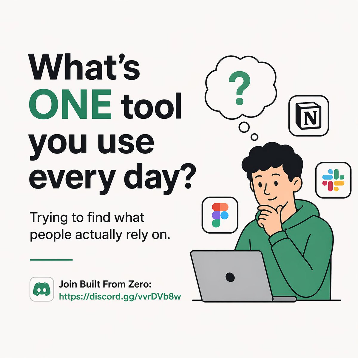 BUILT_FROMZERO's tweet image. What’s ONE tool you use every day?

Trying to find what people actually rely on.

Join Built From Zero:
discord.gg/vvrDVb8w

#tools #productivity #designlife #devlife #creators #community #workflow #dailytools #buildinpublic #techcommunity