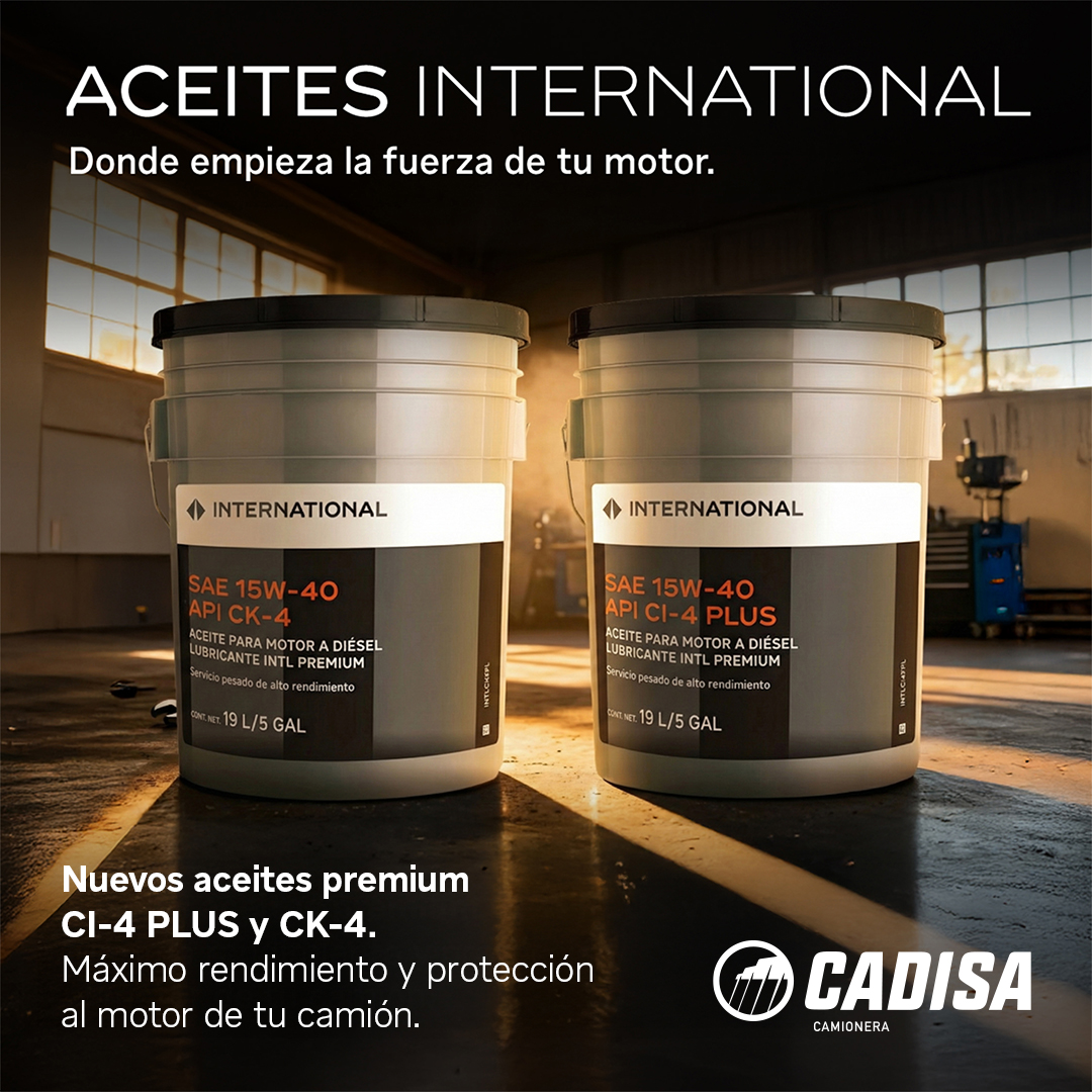 CADISAMX's tweet image. 🛢️ Cada ciclo de operación le exige algo distinto al motor. Los #International CK-4 y CI-4 Plus están formulados para responder con precisión, protegiendo componentes y sosteniendo el rendimiento jornada a jornada.

📍 En #CADISA te ayudamos a elegir la especificación ideal.