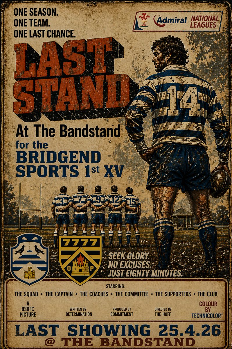 BridgendSports's tweet image. Saturday is our penultimate League game and the last Home Game of the Season for the 1st XV.

🔵⚪️

#COTS
