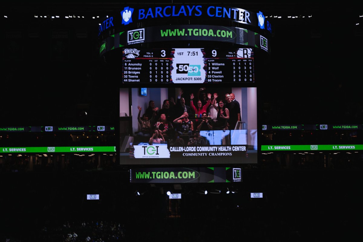 TGIOA's tweet photo. Community has always been at the heart of what we do at TGI. At our 2026 TGI Night at Barclays Center, we were proud to recognize @CallenLorde  Community Health Center and the incredible impact they continue to make in LGBTQ+ healthcare. https://t.co/ROyRwDfr0q