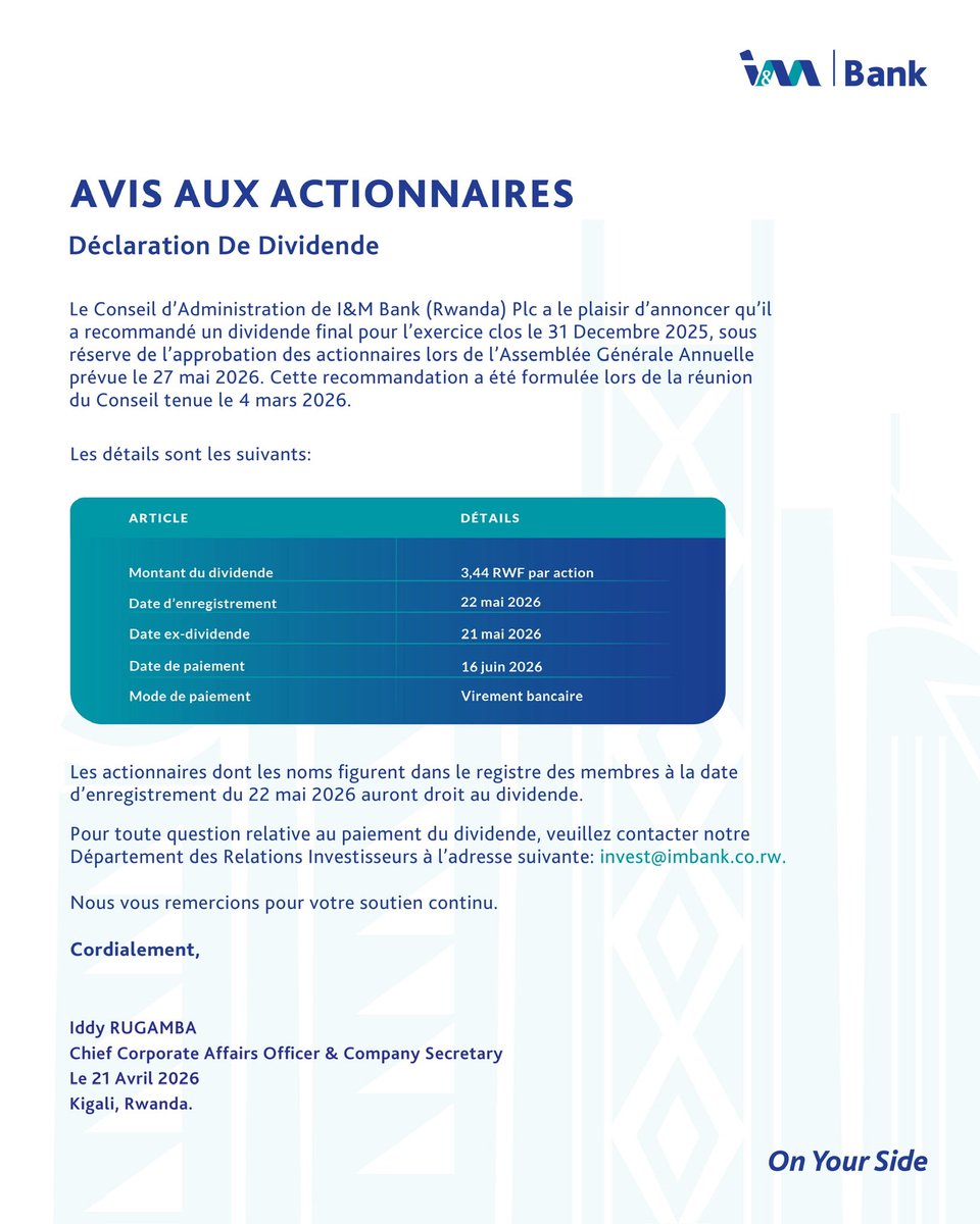 I&M Bank (Rwanda) Plc. tweet media