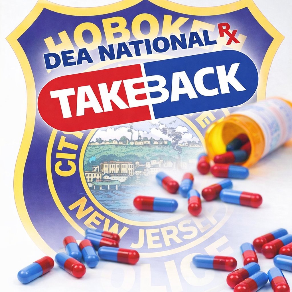 HobokenPD's tweet image. 💊@DEAHQ National Rx Drug #TakeBackDay is this Saturday. 
💊Drop off unwanted/unneeded/expired meds, 10a-2p at:
-HPD, 106 Hudson
-220 Adams
-221 Jackson
-311 13th
#NoQuestionsAsked

🔗MORE: hobokennj.gov/news/hpd-presc…
@CityofHoboken @KenFerrante @HobokenOEM @Hoboken_EMS @HobokenEmily