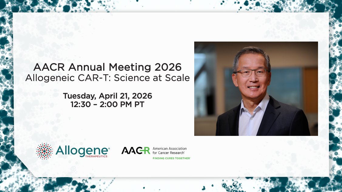 AllogeneTx's tweet image. Today at #AACR26, our CEO and Co-Founder David Chang, MD, PhD, will share how #allogenenic #CAR T is uniquely positioned to overcome today's barriers to autologous treatments, and be delivered at biologic-like scale to reach more patients, faster. #celltherapy $ALLO

Learn More: