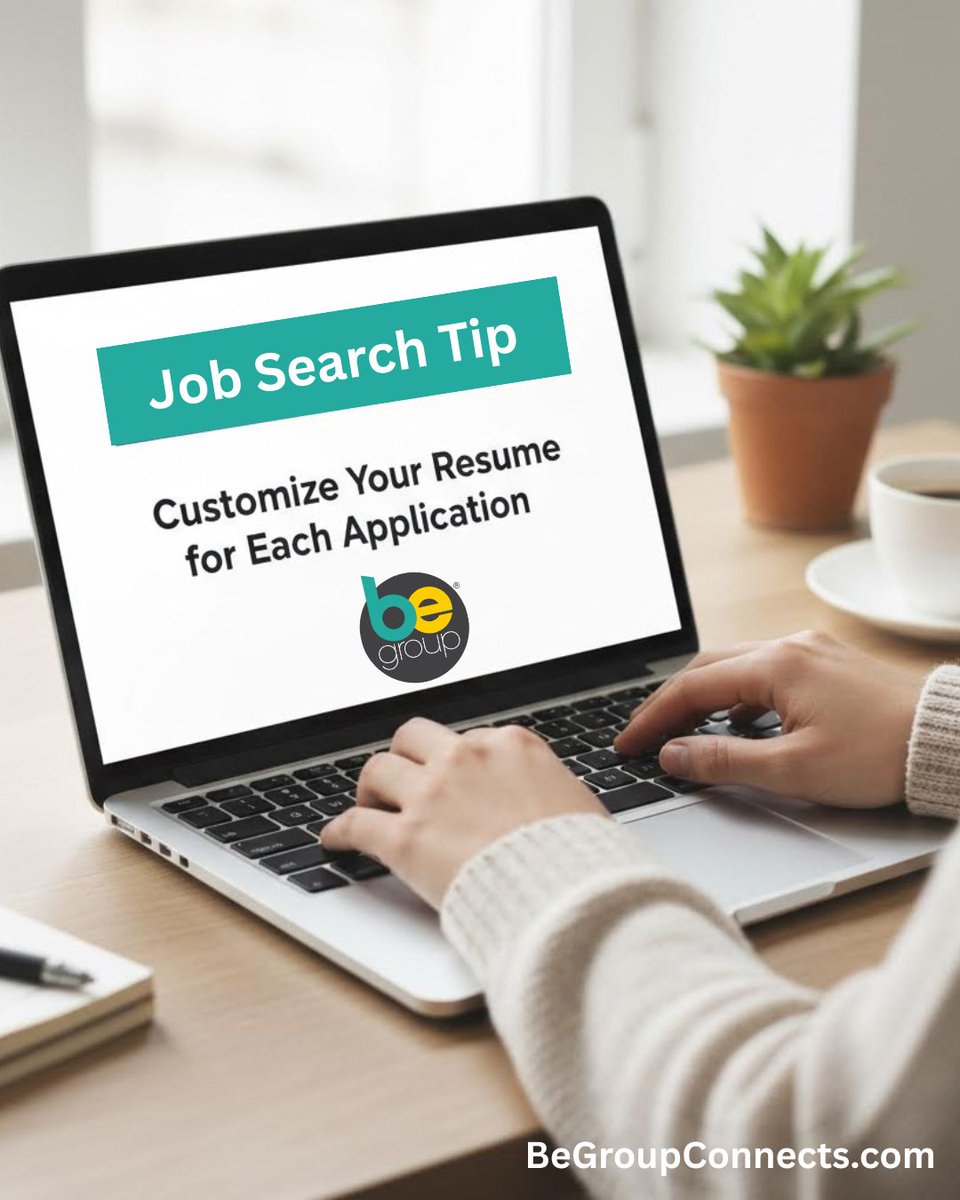 BeGroupConnects's tweet image. #JobSearchTip: Tailor your #resume for each role. Highlight skills that match the job—it can make all the difference.

Ready to level up your search? Let Be Group help! begroupconnects.com