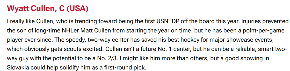 FutureGophers's tweet photo. #FutureGopher〽️ Wyatt Cullen mentioned by @SEllisHockey as a top player to watch ahead of #U18MensWorlds 📈🇺🇸 https://t.co/TzFE1XmxiK