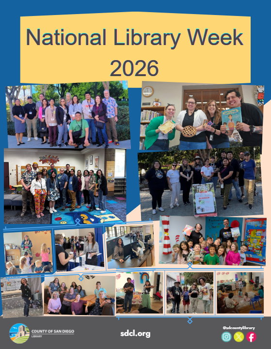 SDCountyLibrary's tweet photo. This National Library Week, we’re celebrating the team behind it all 💙 Our staff are proud to serve as pillars of the community—helping neighbors connect, learn and find their joy every day.

Say hi to the faces who make it happen! https://t.co/pDeJnnyyyO