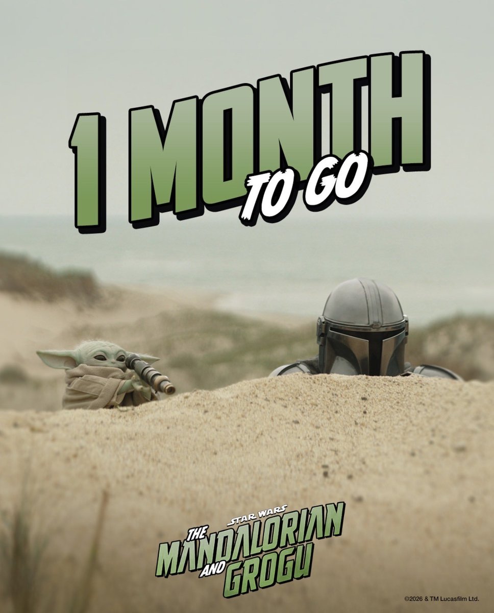 novocinemas_qtr's tweet photo. One month to return to the galaxy far, far away ✨🚀 #TheMandalorianAndGrogu lands at #NovoCinemas soon. This is the way. From bounty hunts to the Force guiding every step, the journey continues with Mando and Grogu. Are you ready to walk the path again?  

#OneMonthToGo #StarWarsFans #AGreatTimeOut