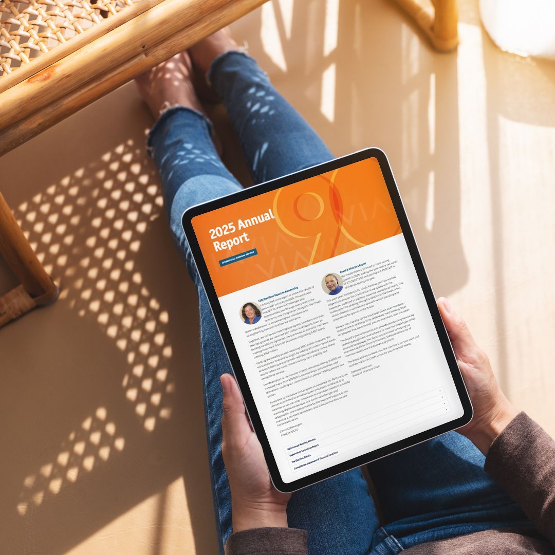 ViaCU hosted the 90th Annual Meeting virtually on April 11, celebrating many accomplishments!  View our annual report: viacu.org/annualreport/