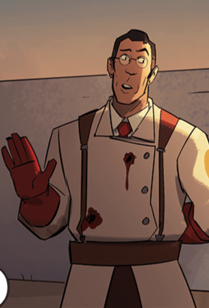 People dont talk about how cute medic was drawn in the comics enough aw aw aweeeeeee