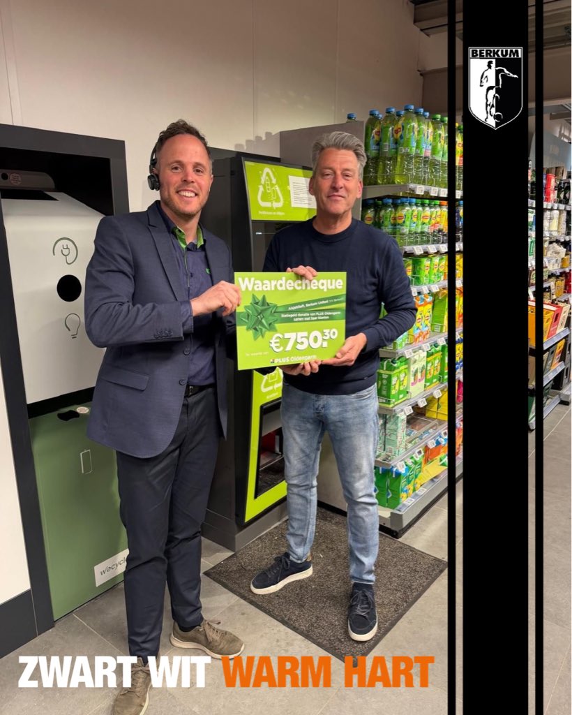 vvBerkum's tweet photo. 💚 Dank aan PLUS Oldengarm en haar klanten!

In Q1 van 2026 werd maar liefst €750,30 gedoneerd aan #vvBerkum voor ondersteuning van Berkum United ⚽🤝

Het Algemeen Bestuur bedankt iedereen voor dit prachtige gebaar!

#BerkumUnited #ZwartWitWarmHart https://t.co/dWGLSPbrUu