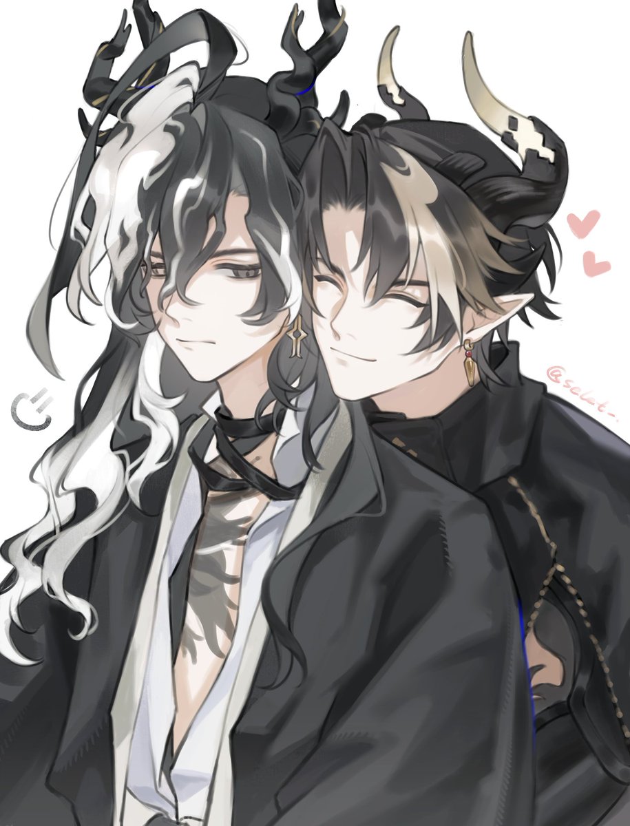 贴贴！🥰（刚才忘记画纹身了补发）
#朔望 #舟朔望 #岁一二