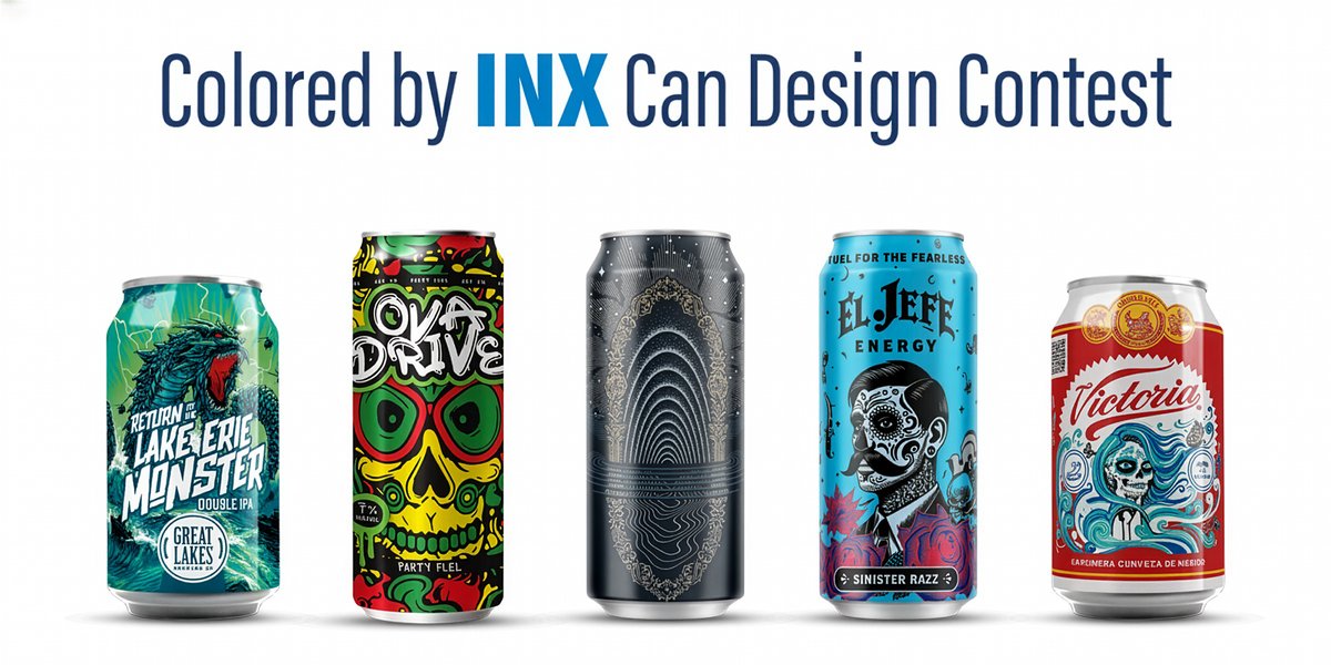 BeverageInd's tweet photo. There is still time to cast your vote in the Colored by INX Can Design Contest! Head over to INX International Ink Co.'s page to vote.
(Image courtesy of INX International Ink Co.)
#BeveragePackaging #Ink #PackagingDesign #CannedBeverages https://t.co/BhUeDbjpyE