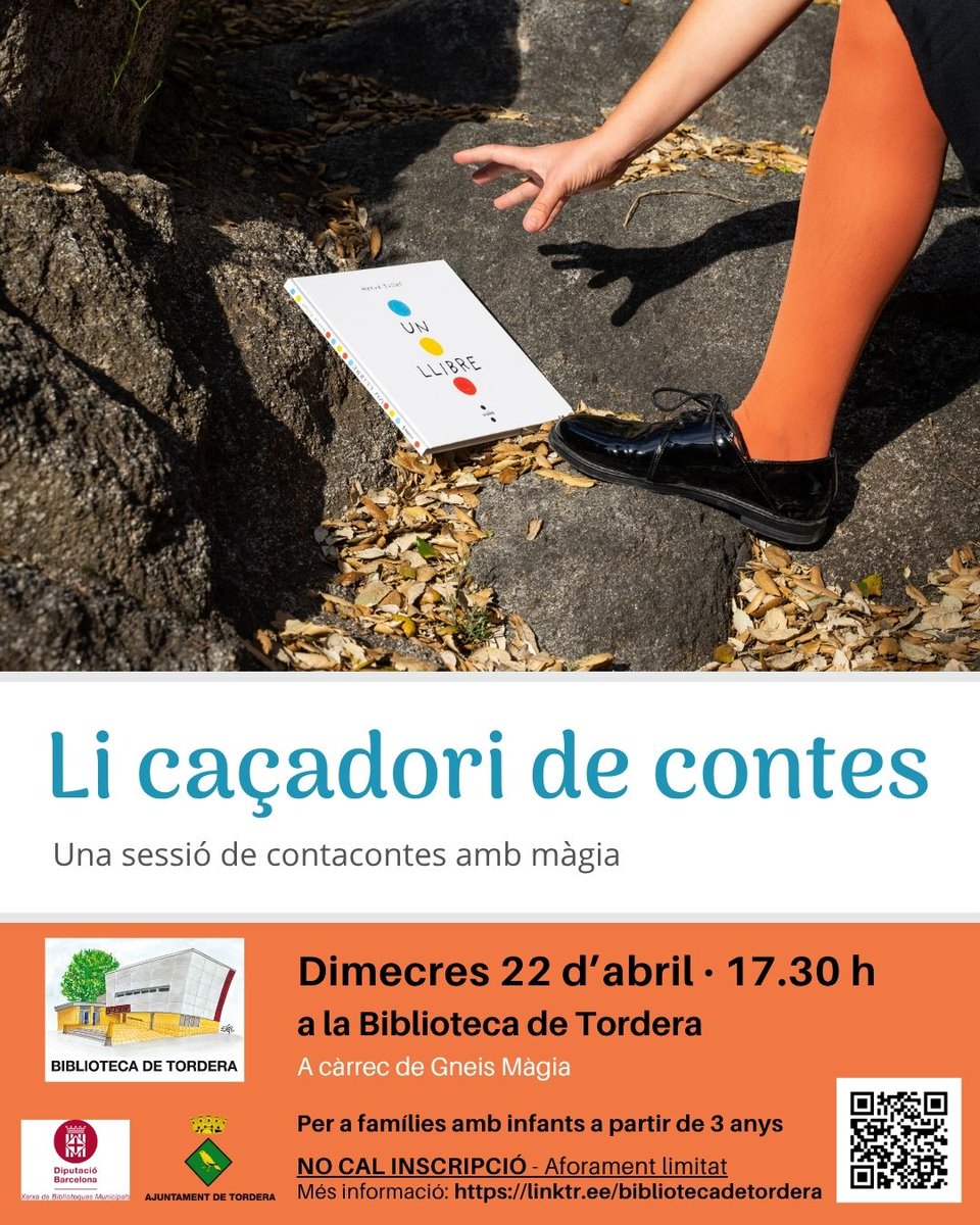 btordera's tweet photo. 💥Atenció famílies!
Demà a la biblioteca podreu gaudir d'una sessió de contacontes amb màgia! 📖🐲

Si sou una família amb infants a partir de 3 anys, no us la podeu perdre!

🍄 No cal inscripció (l'aforament és limitat)

#Tordera #SantJordi @Aj_Tordera  @bibliotequesXBM https://t.co/QmFA3MmiM0