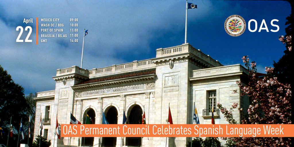 OAS_official's tweet image. #TOMORROW | #OAS Permanent Council Celebrates Spanish Language Week

🗓️ April 22
⏰ 10:00 EST (14:00 GMT)
📺 oas.org
📍 Simón Bolívar Room
ℹ️oas.org/en/media_cente…